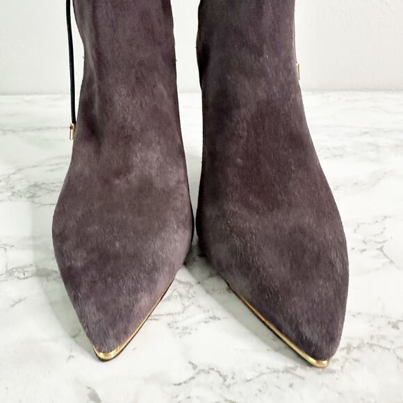 Tory Burch Women's Suede Lila 90s Scrunch High Heel Ankle Booties Size 6 - Picture 10 of 14